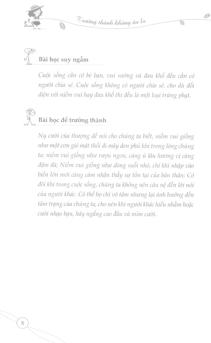 Trưởng Thành Không Âu Lo - Niềm Vui Từ Sự Sẻ Chia PDF đọc ebook online, epub online, nghe sách nói audio miễn phí. Tải sách Trưởng Thành Không Âu Lo - Niềm Vui Từ Sự Sẻ Chia PDF đọc ebook online, epub online, nghe sách nói audio miễn phí.