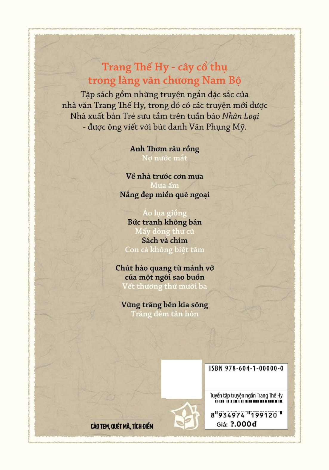 Tải sách Tuyển Tập Truyện Ngắn Trang Thế Hy PDF đọc ebook online, epub online, nghe sách nói audio miễn phí.
