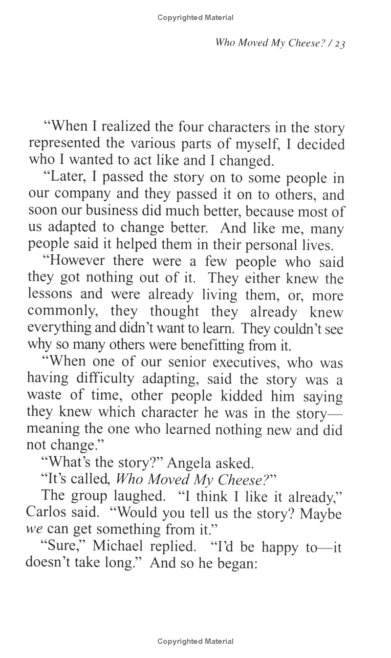 Who Moved My Cheese?: An Amazing Way to Deal with Change in Your Work and in Your Life PDF đọc ebook online, epub online, nghe sách nói audio miễn phí.