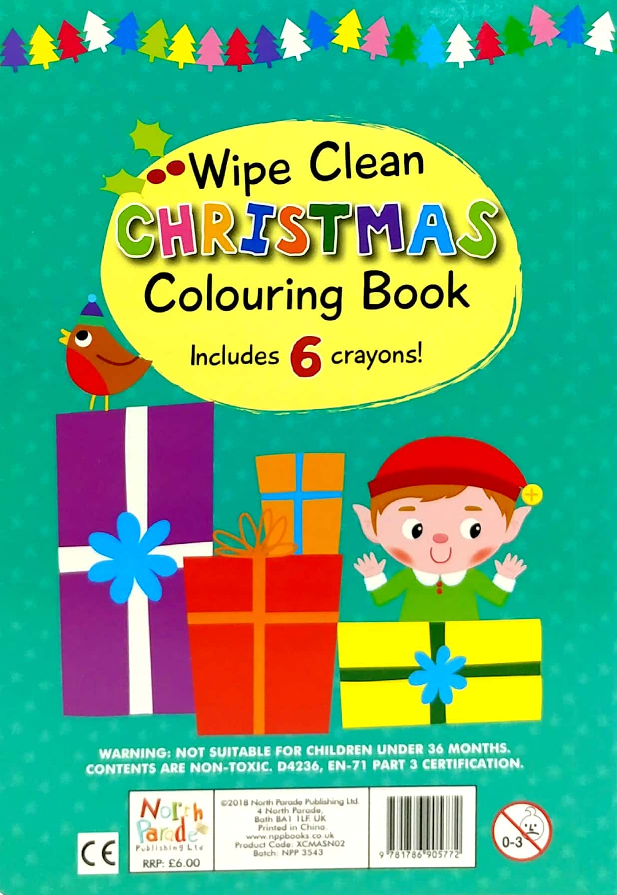 Wipe Clean Colouring Books Rudolph